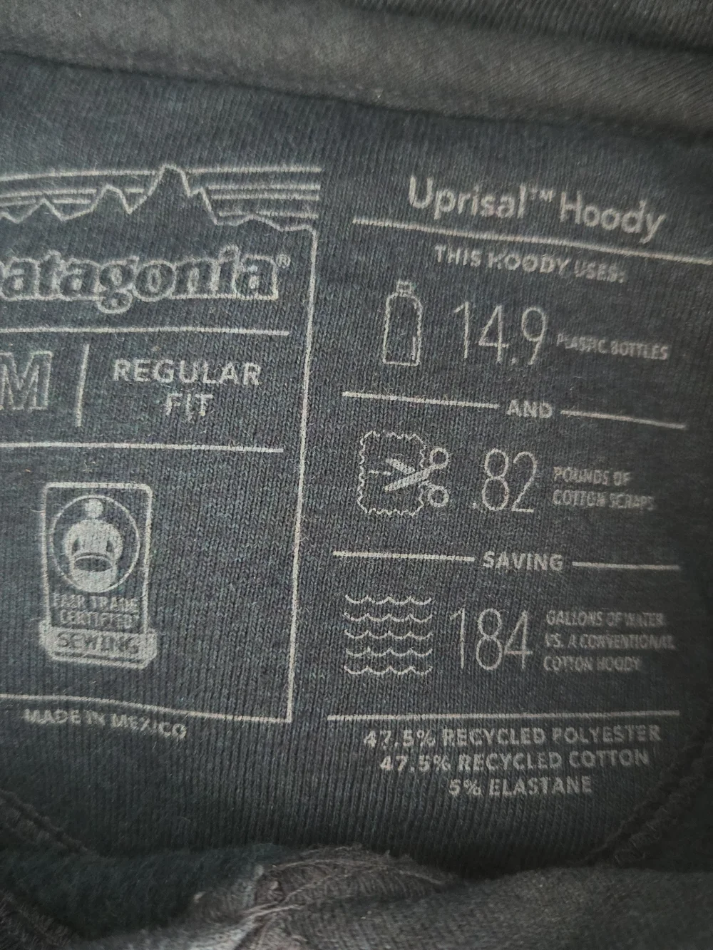 Patagonia Uprisal Hoodie Navy Blue Bison Mountain Graphic Men’s Medium